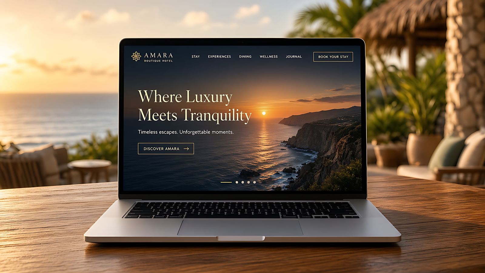Concept design: Resort website on laptop